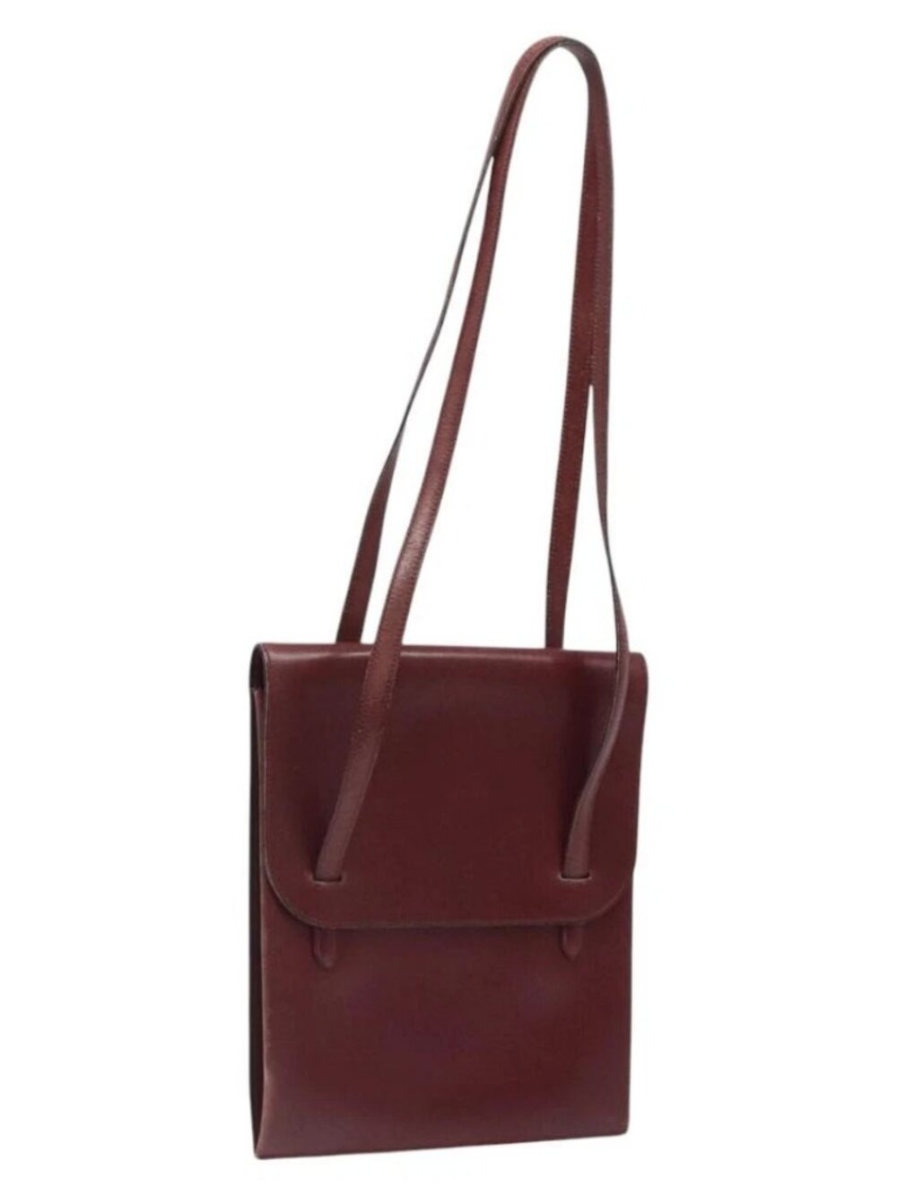 HERMES Shoulder Bag Leather Red Auth bs24478